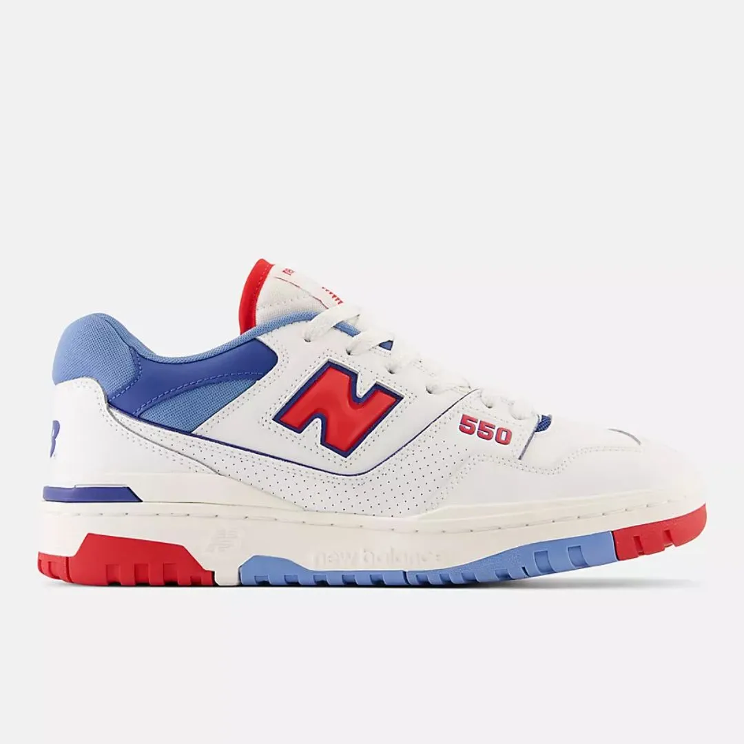 550 Sneaker (White + True Red + Atlantic Blue)