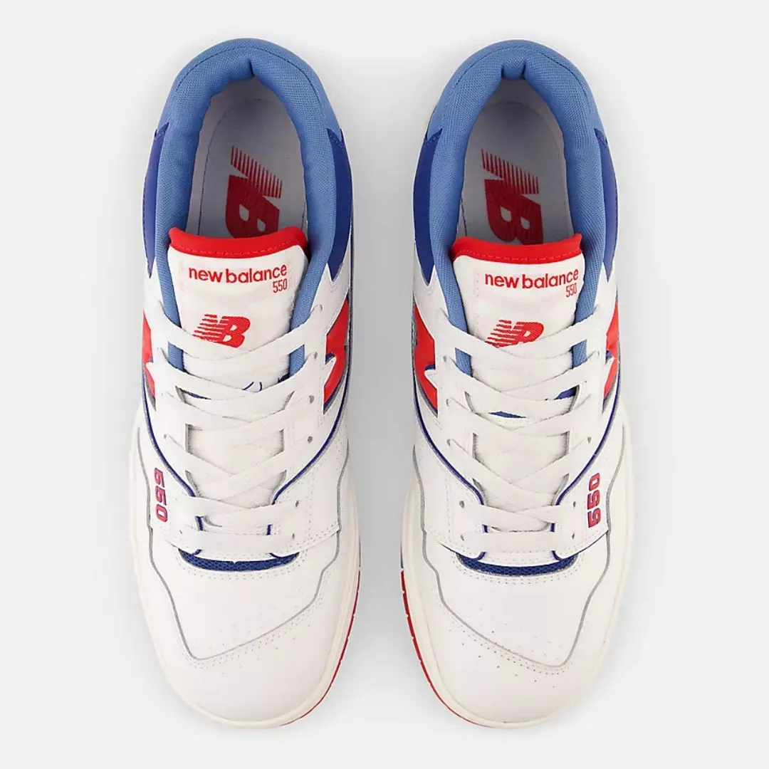 550 Sneaker (White + True Red + Atlantic Blue)