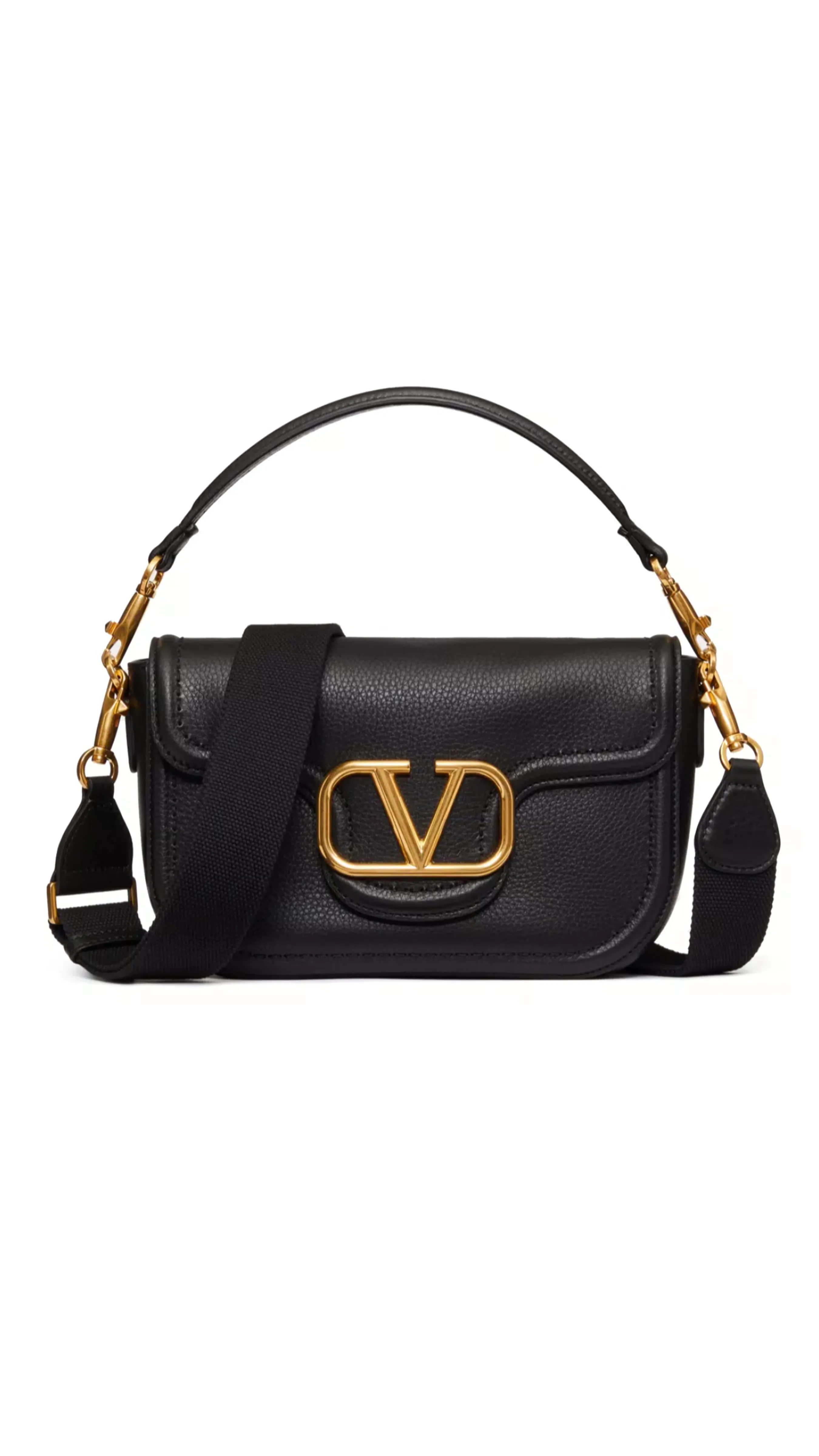 Alltime Grainy Calfskin Shoulder Bag - Black