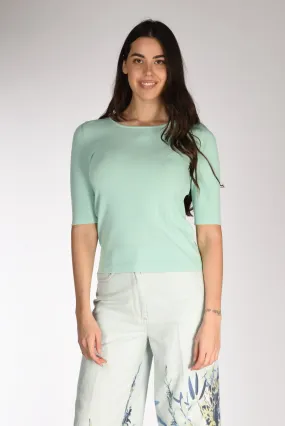 Anne Claire Tshirt Di Maglia Verde Chiaro Donna