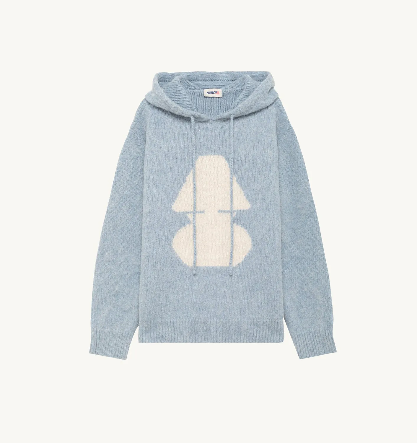 AUTRY APPAREL WOMANHOODIE IN BLUE WOOL KNIT