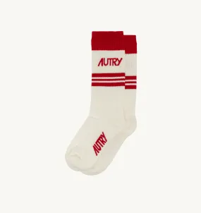 AUTRY APPAREL WOMANSOCKS IN RED COTTON TERRY