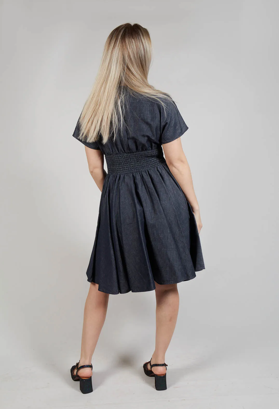 Belt Front Dress in Denim