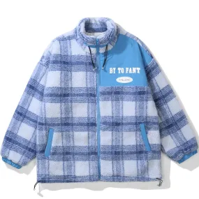 Big Plaid Patchwork Sherpa Coat