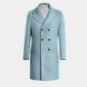 Blue Long Double Breasted Coat