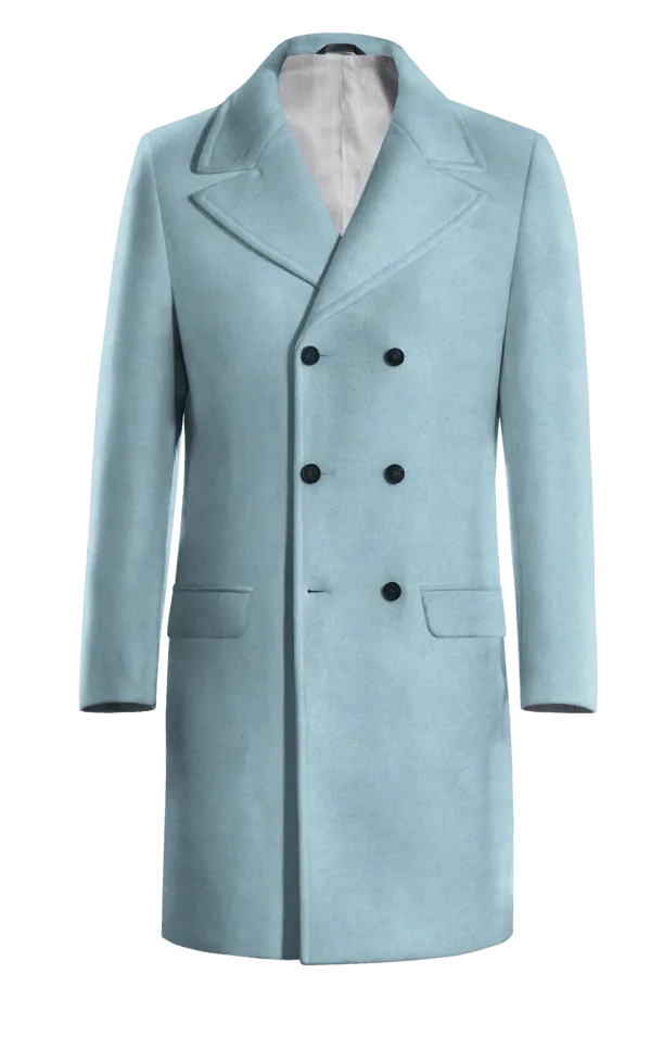 Blue Long Double Breasted Coat