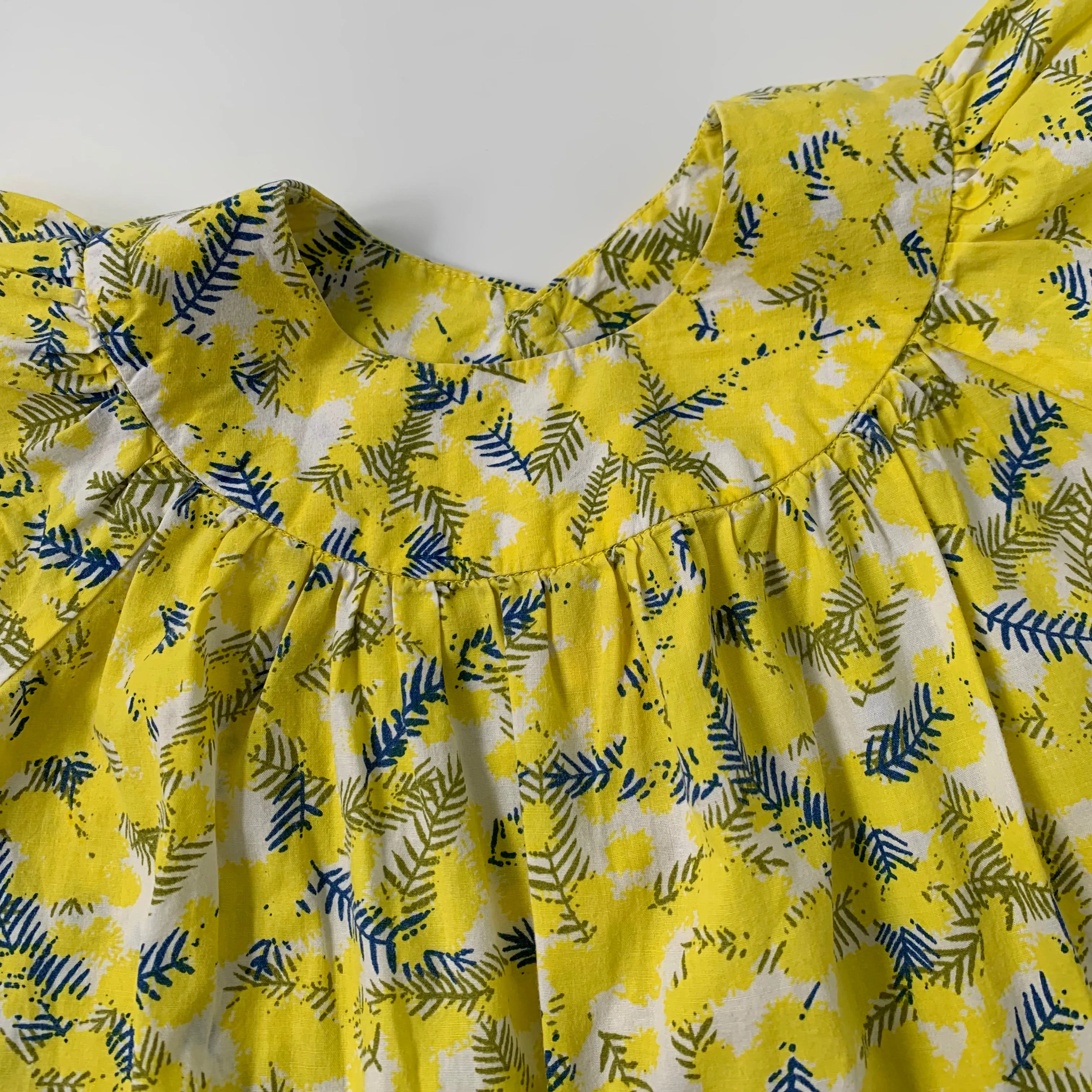 Bonpoint Yellow Fern Print Summer Blouse: 3 Years