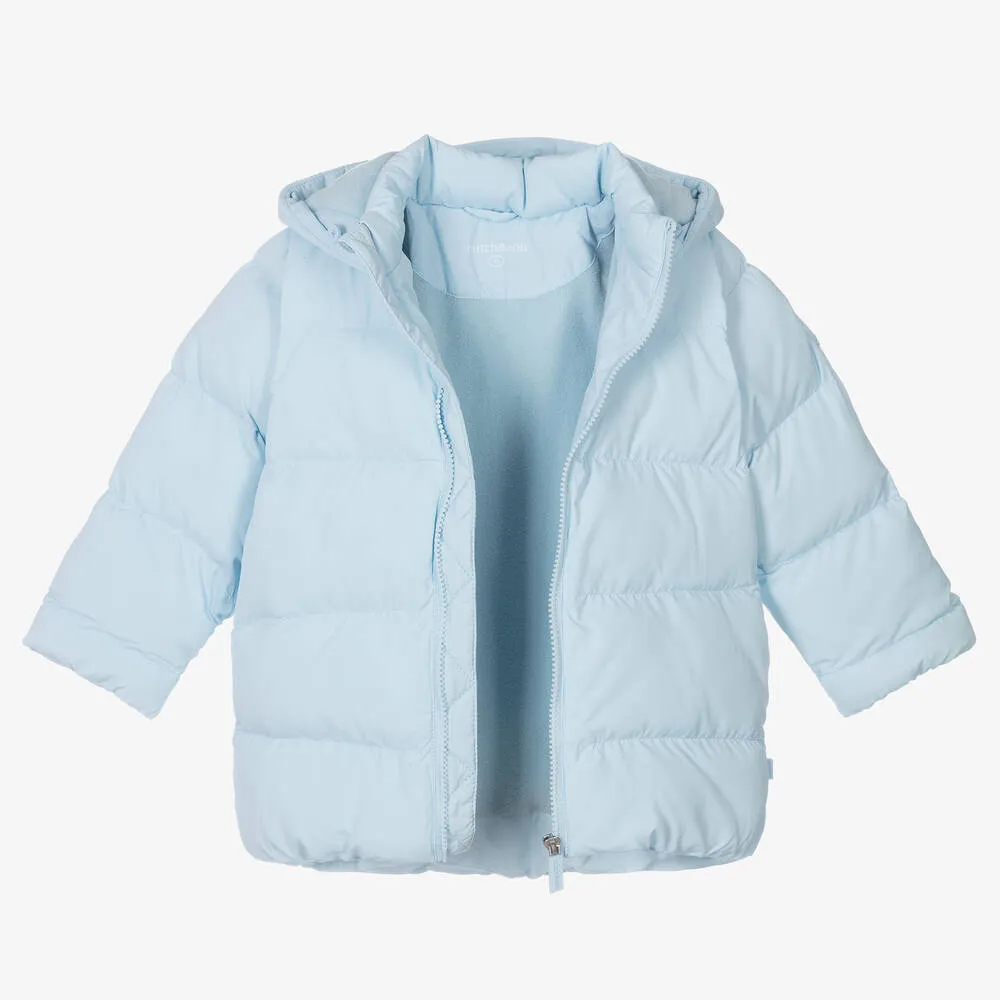 Boys Blue Hooded Puffer Coat