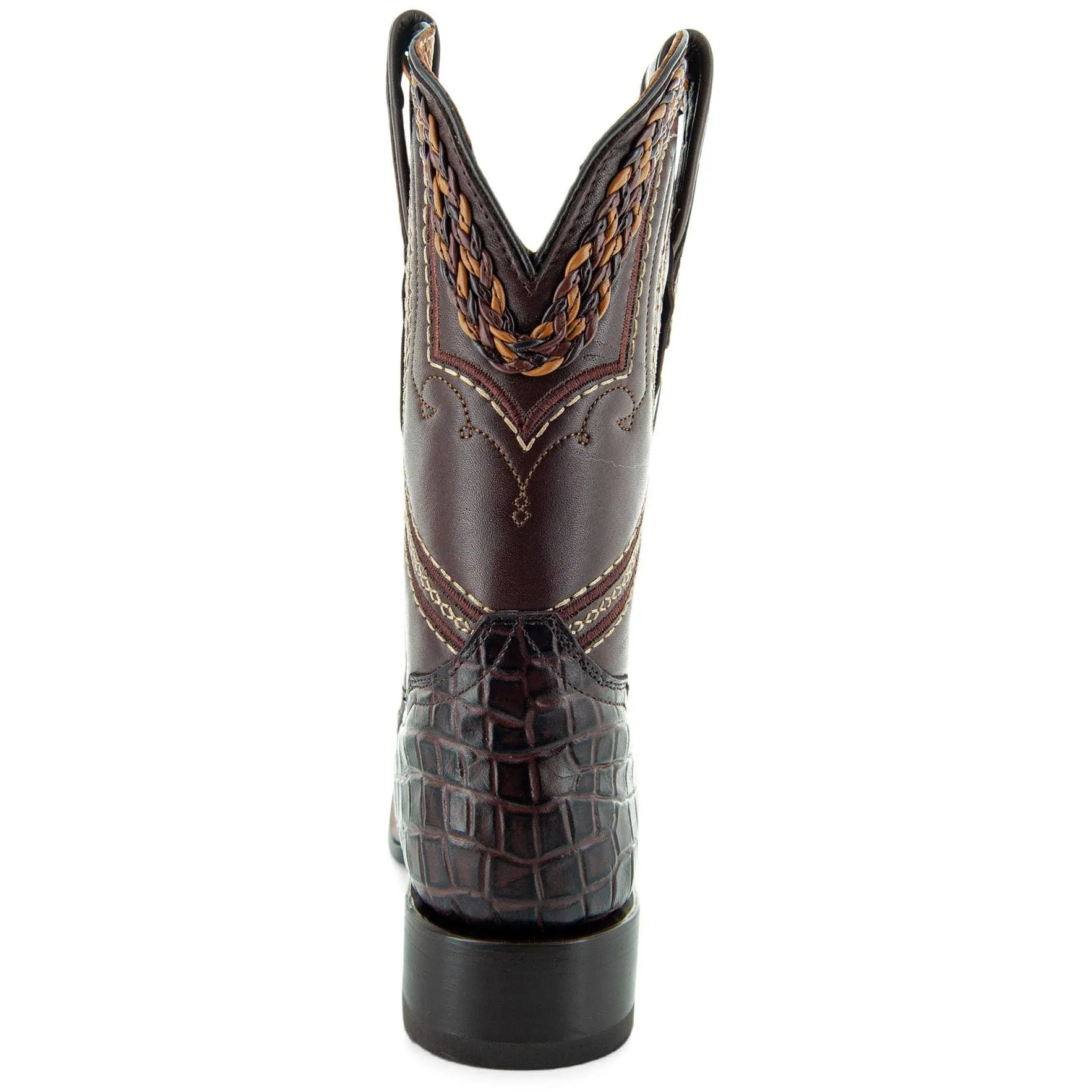 Caiman Hornback Print Cowboy Boots | Men's Square Toe Boots (H7005)