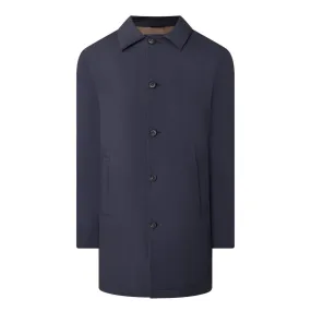 CORNELIANI Button-Down Tech Rain Coat - Navy