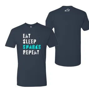 CSS - Eat Sleep Sharks Repeat - Men's Fitted Tshirt