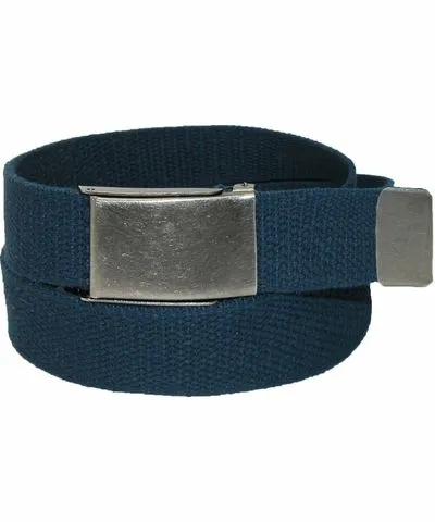 CTM Men's Big & Tall Fabric Belt with Nickel Flip Top Buckle