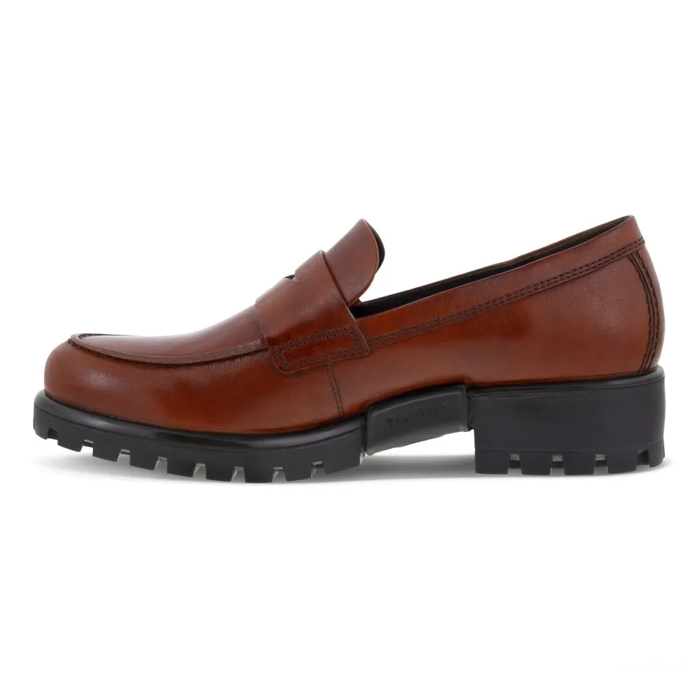 Ecco Women's Modtray Moc-Toe Penny Loafer - Cognac