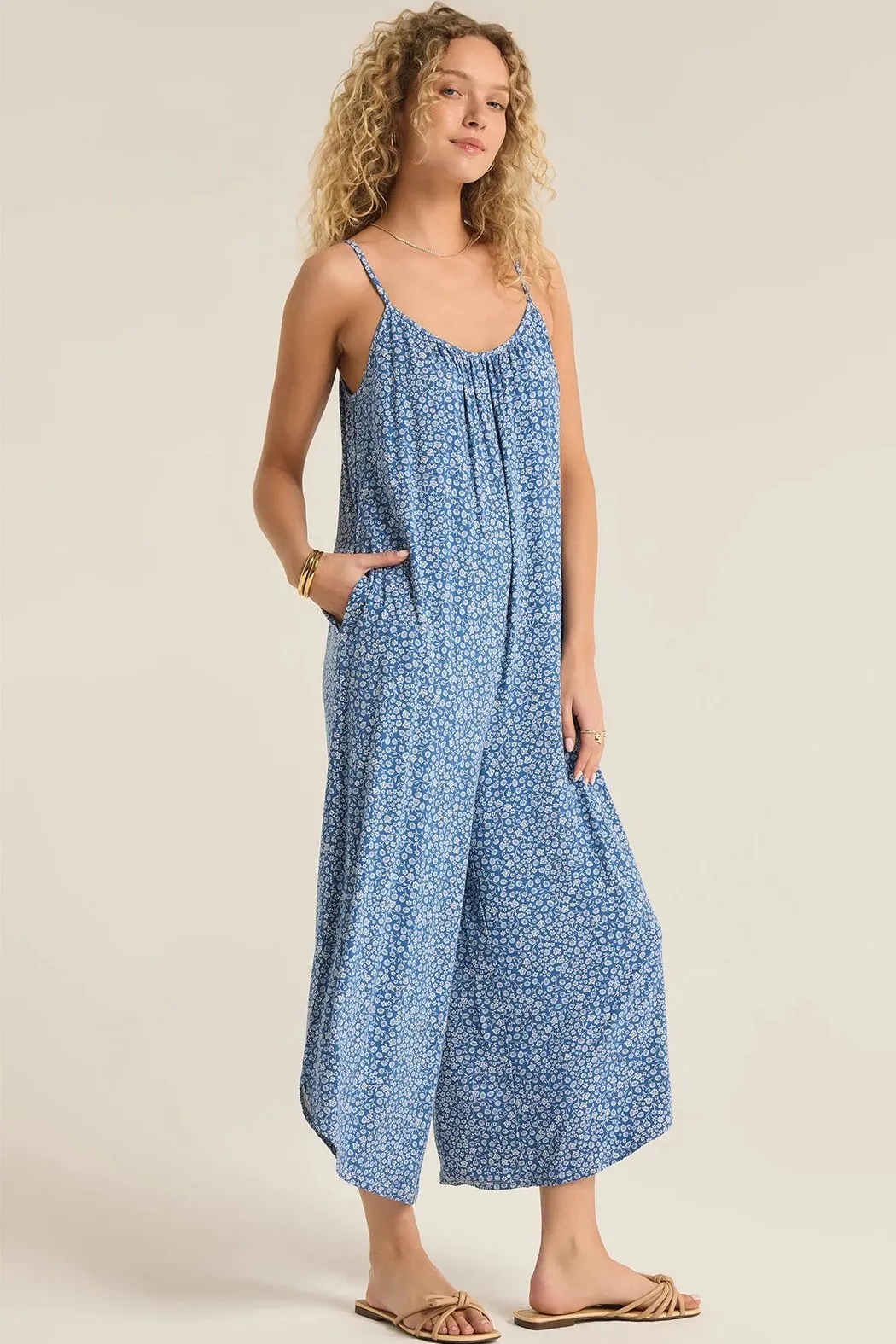 Flared Deval Ditsy Jumpsuit