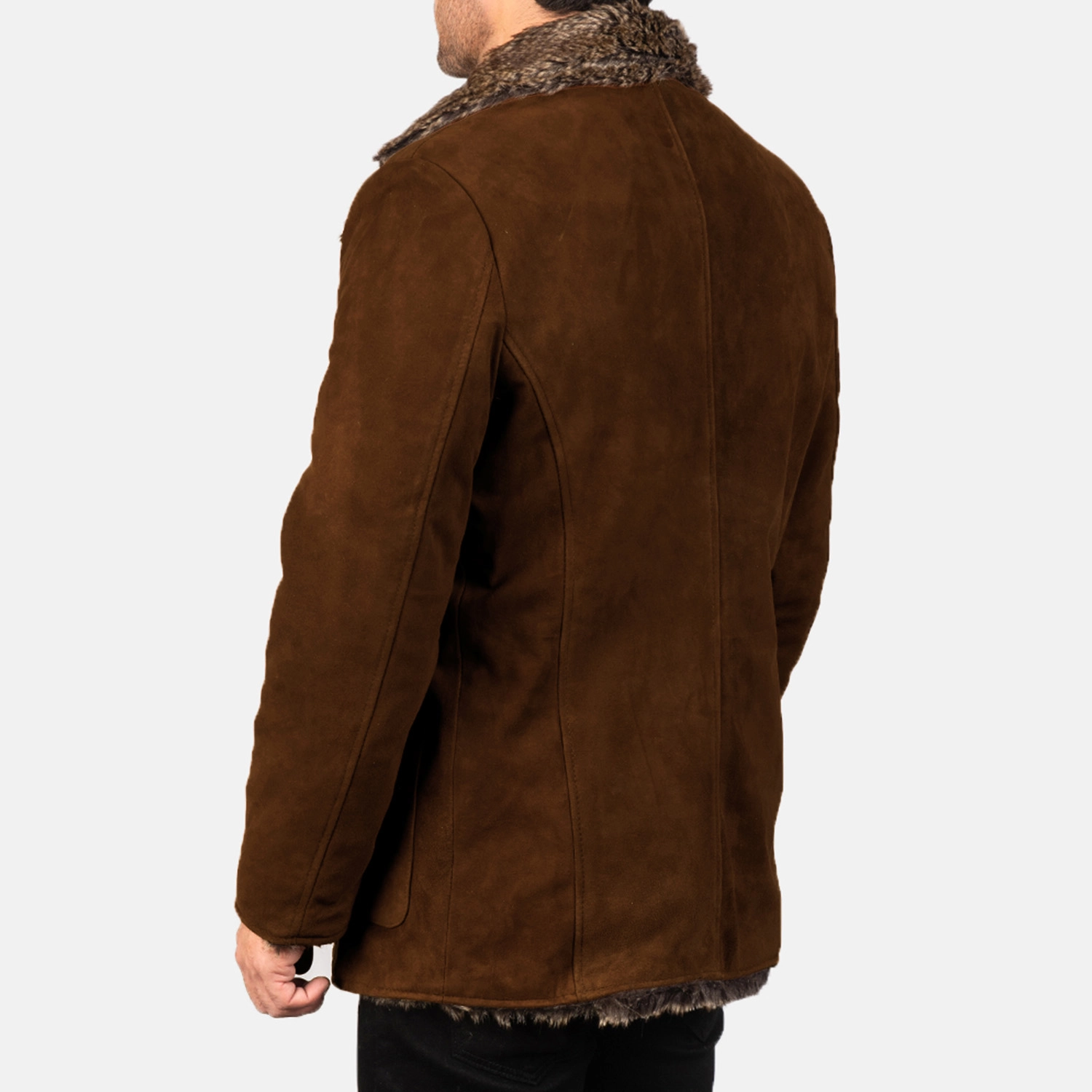 Furlong Brown Suede Leather Coat