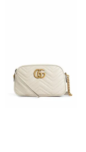 Gg Marmont Small Shoulder Bag - Light Grey