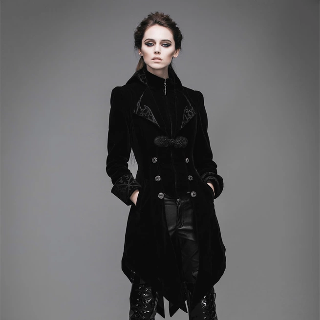 Gothic Women's Embroidered Tail Coat