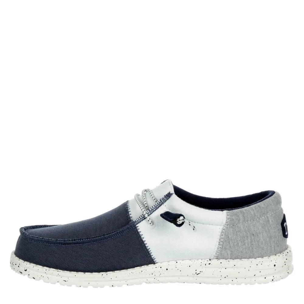 HEYDUDE  MENS WALLY TRI-VARSITY SLIP ON SNEAKER