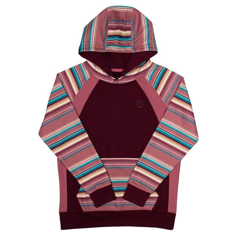 Hooey Youth Savannah Serape Hoody in Maroon