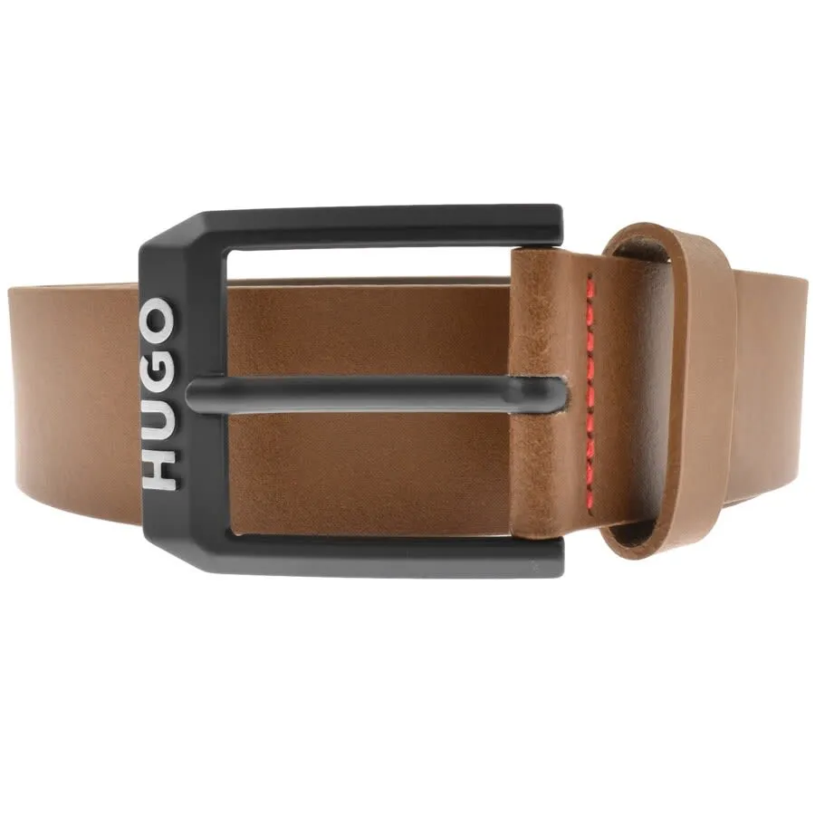 HUGO Gelio Leather Belt Brown