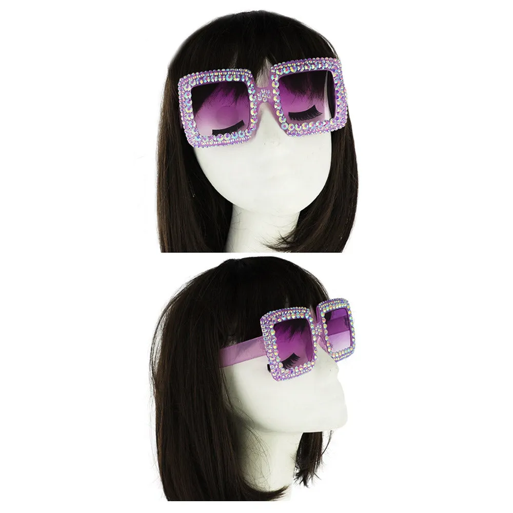 iLLASPARKZ Studded Square Sunglasses