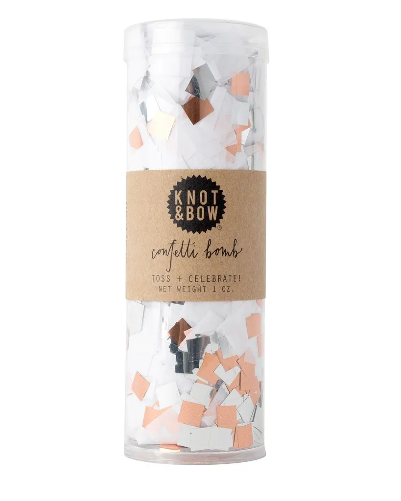 Knot & Bow -  White/Metallic Confetti Bomb