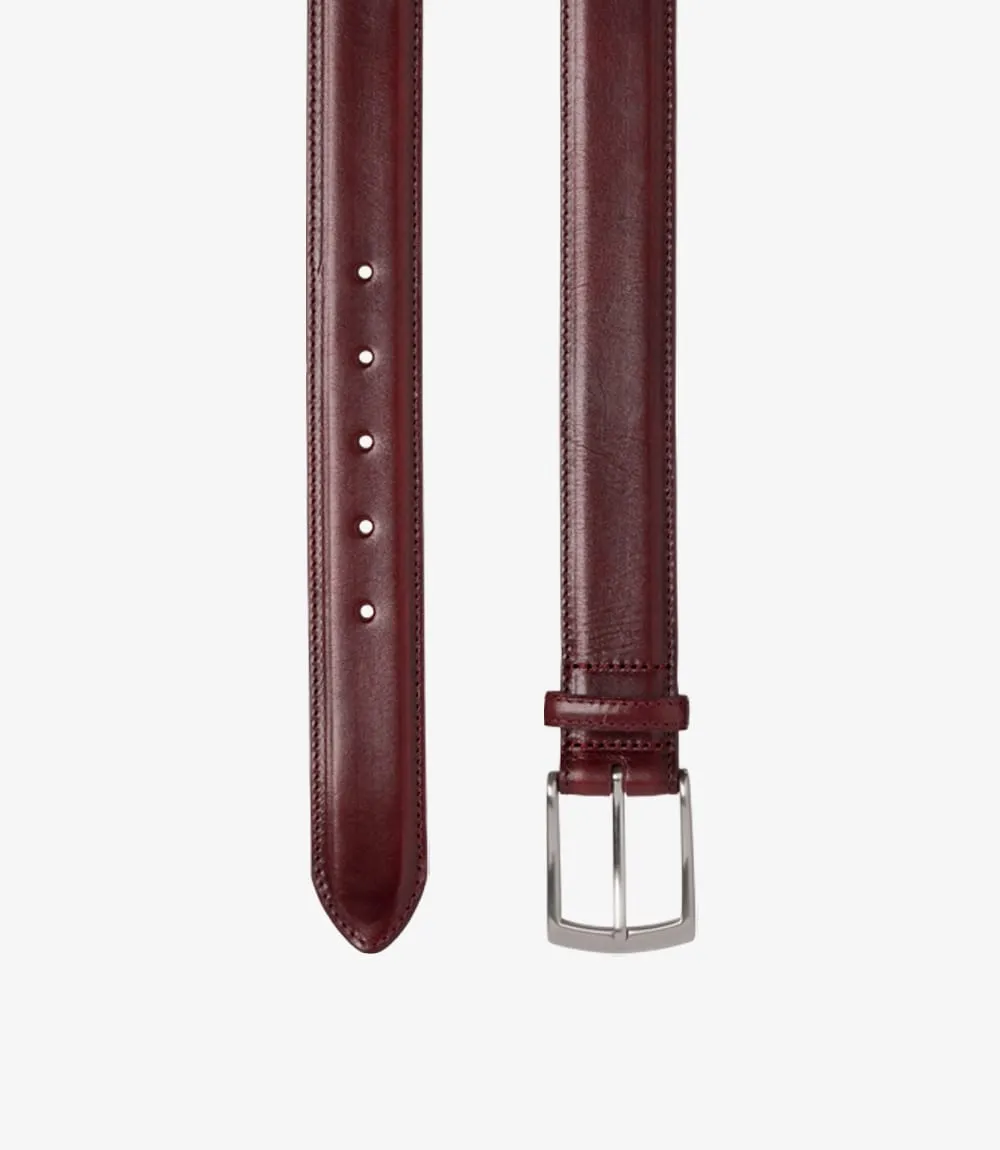 Loake Henry Men's Leather Belt - Burgundy