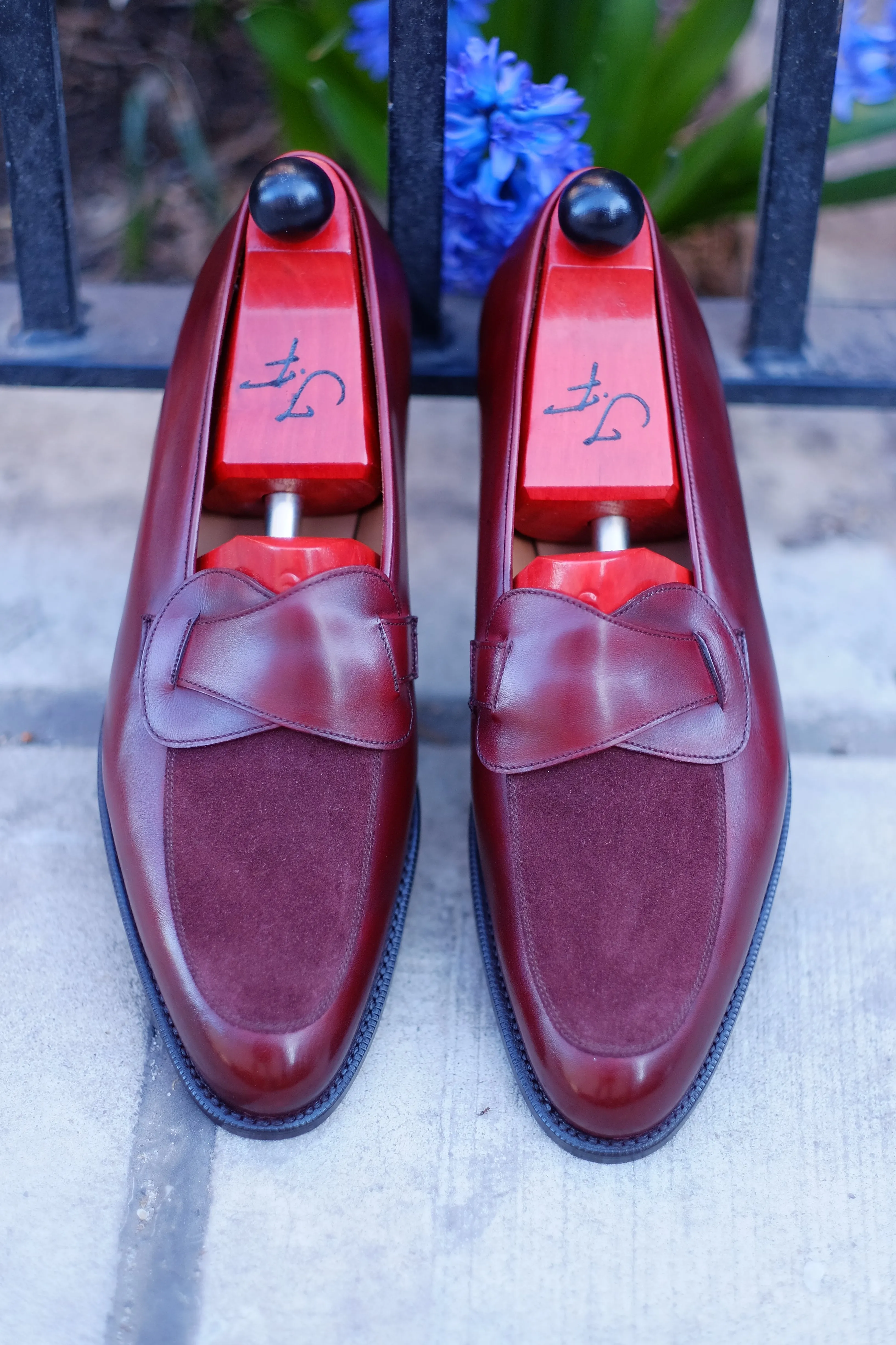 Meridian - MTO - Burgundy Calf / Burgundy Suede - TMG Last - Single Leather Sole