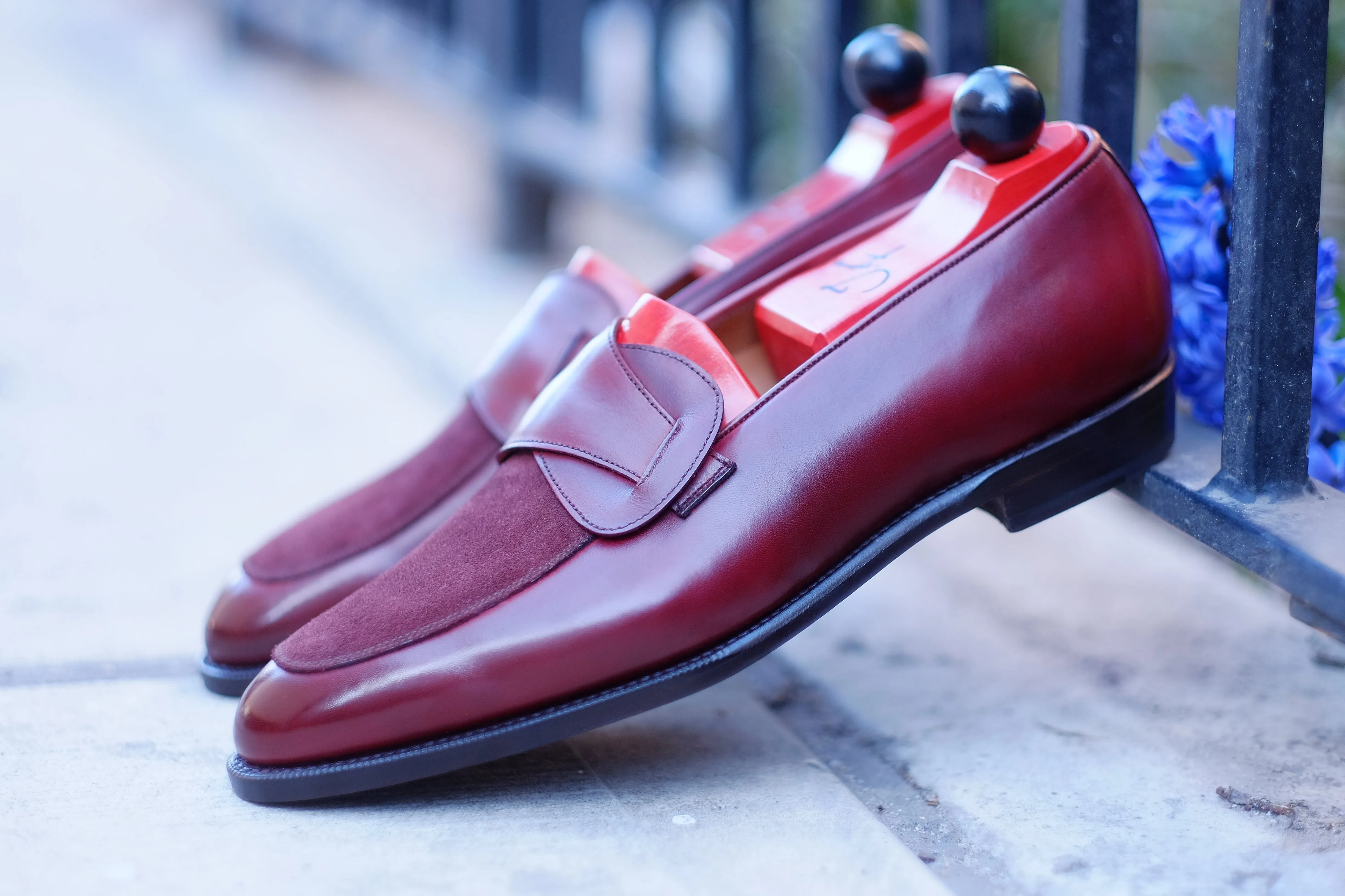 Meridian - MTO - Burgundy Calf / Burgundy Suede - TMG Last - Single Leather Sole