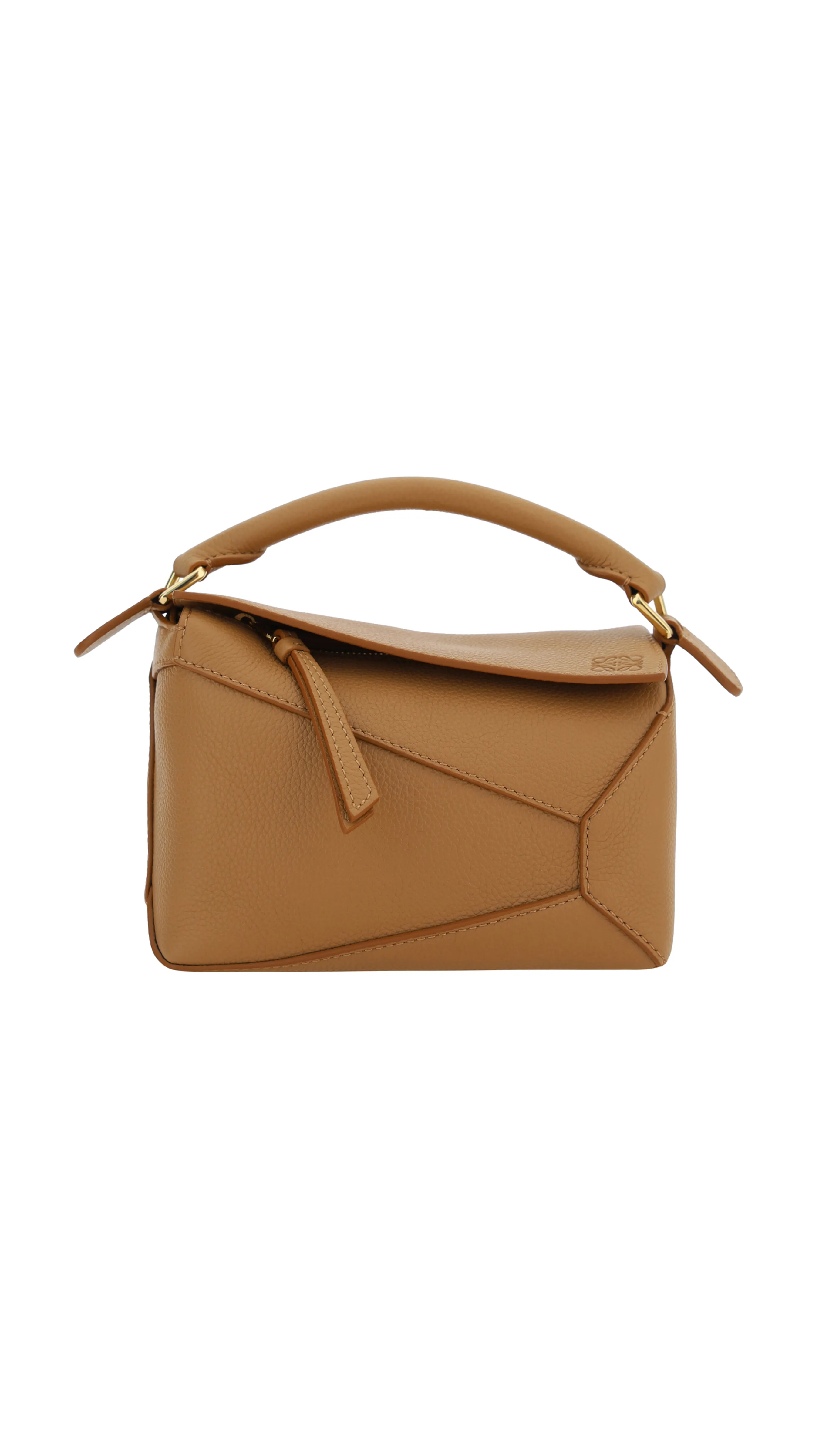 Mini Puzzle Bag in Soft Grained Calfskin - Toffee