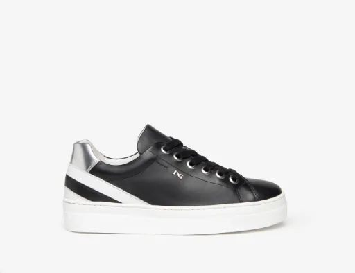 NeroGiardini Women's Leather Sneaker Black