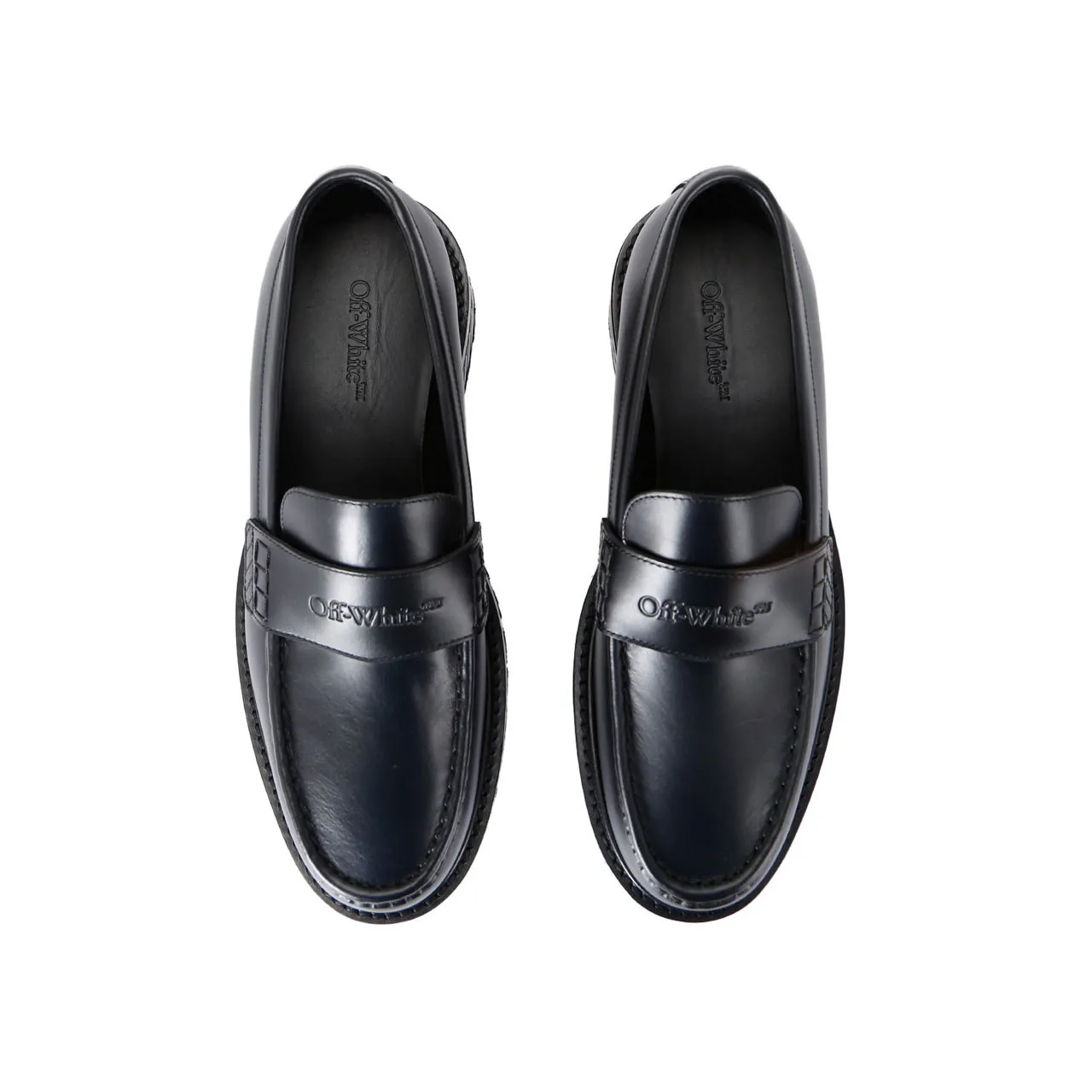 OFF-WHITE Military Leather Loafers - BLACK