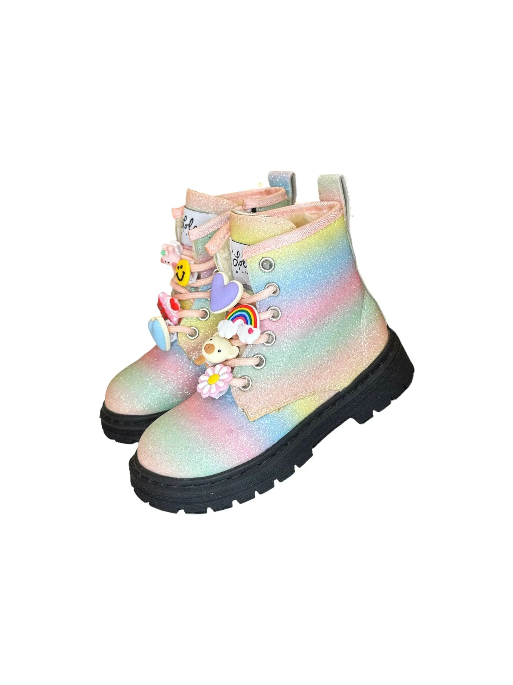 Ombre Rainbow Charm Boots