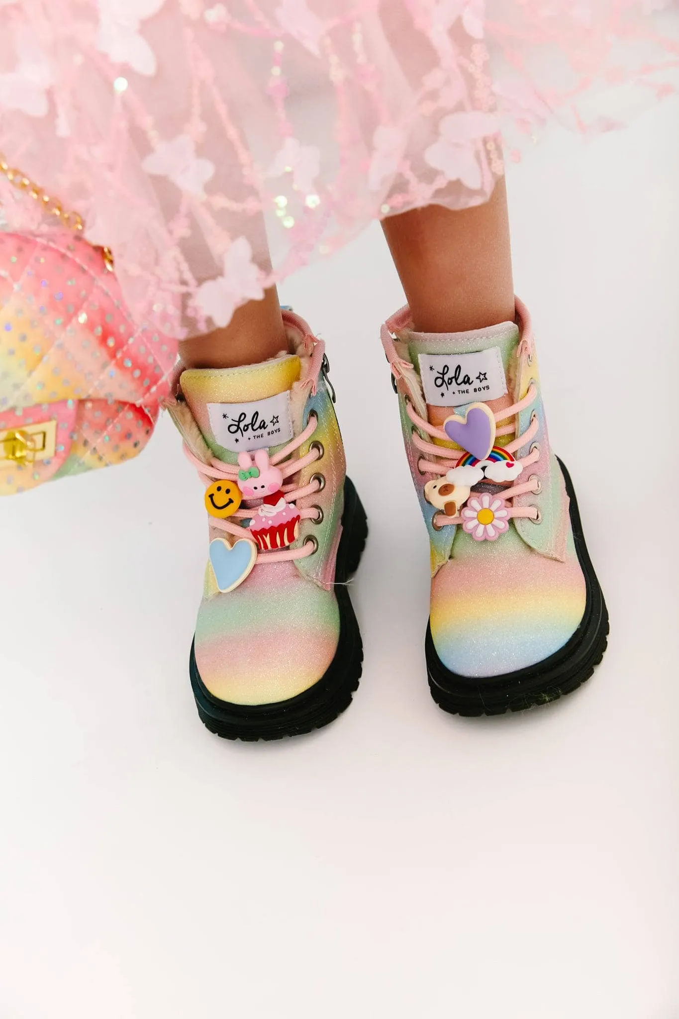 Ombre Rainbow Charm Boots