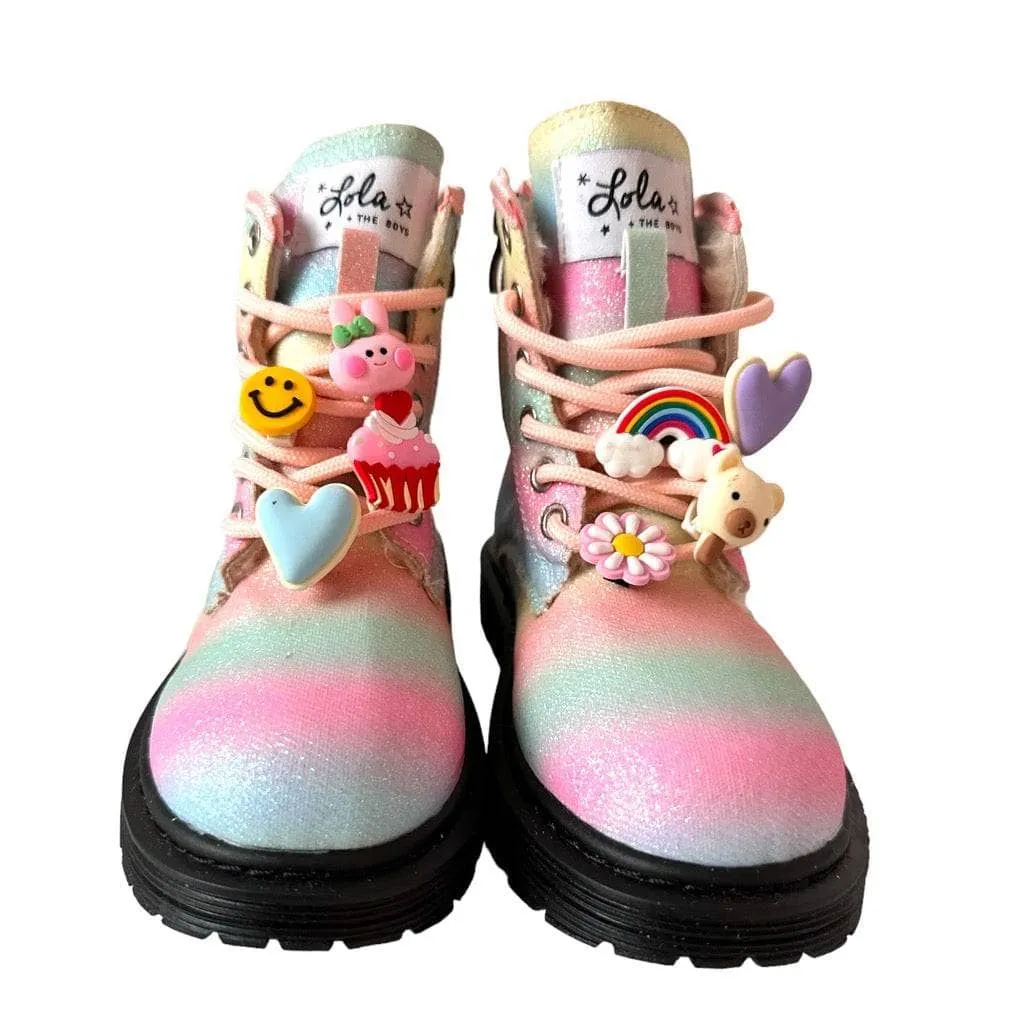 Ombre Rainbow Charm Boots