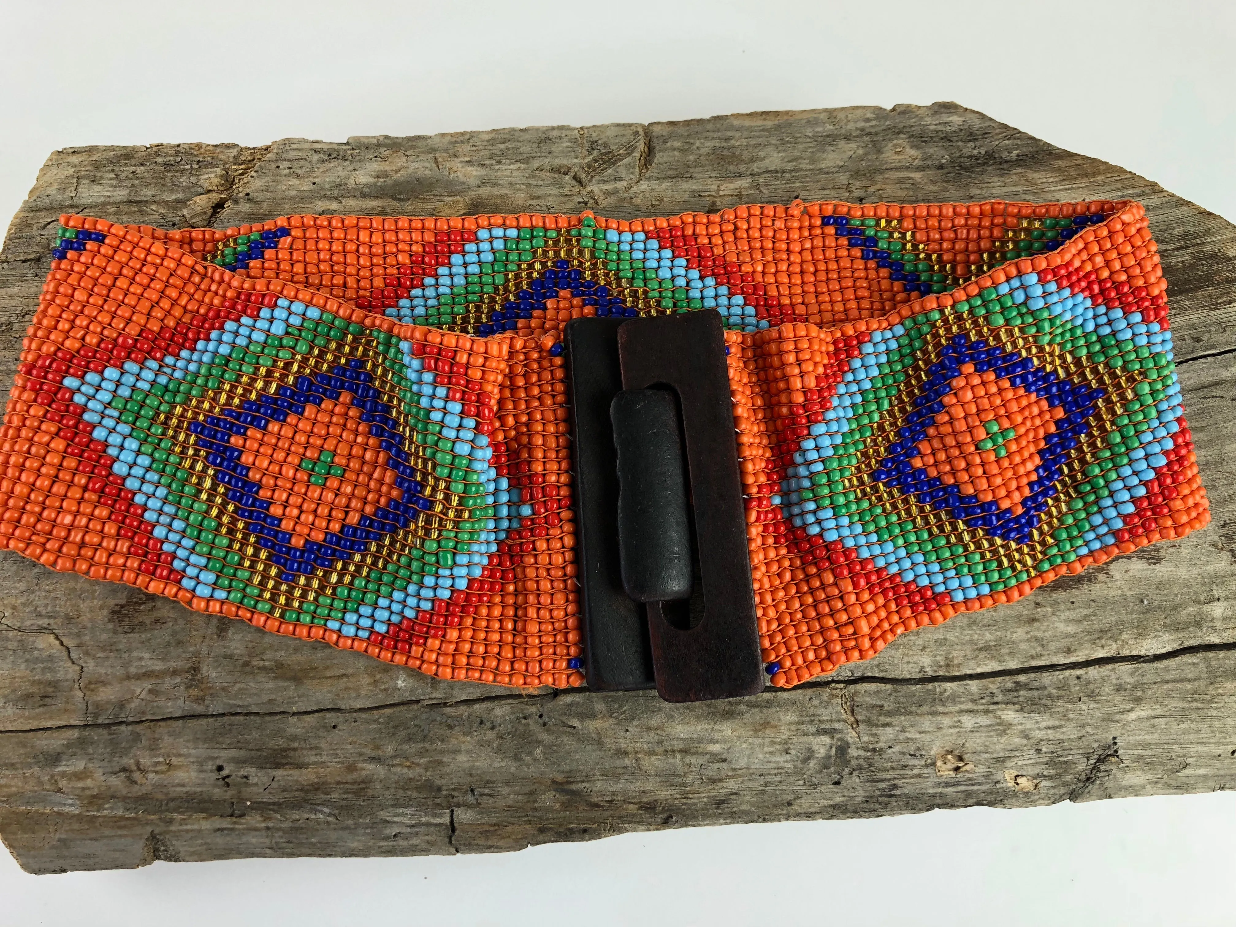 Orange Handmade Beaded Belt