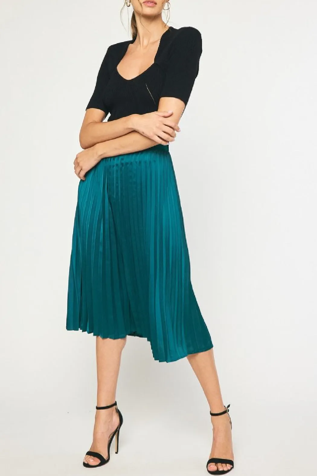 Pleated Midi Skirt