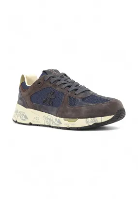 PREMIATA Running Suede Sneaker Uomo Brown Blue MASE-6889