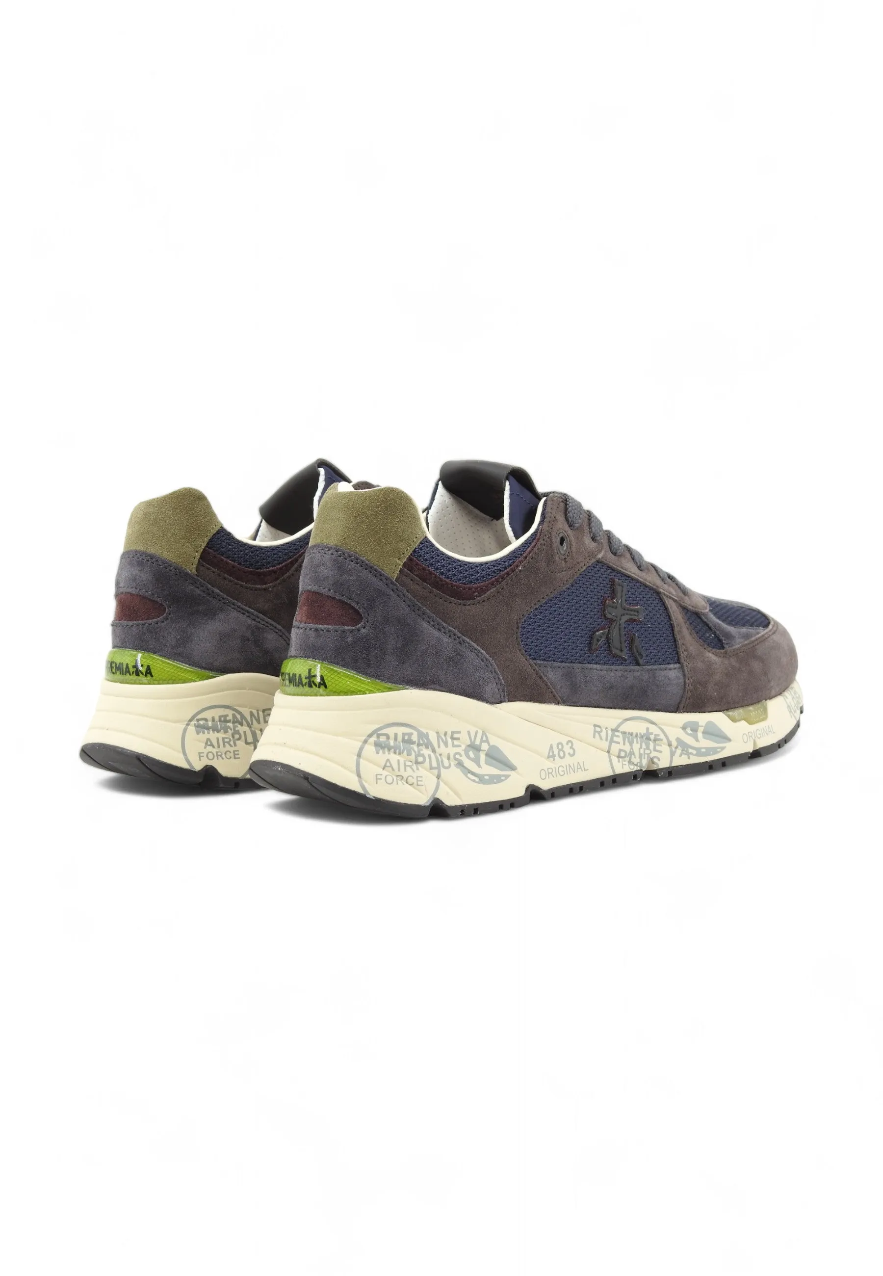 PREMIATA Running Suede Sneaker Uomo Brown Blue MASE-6889