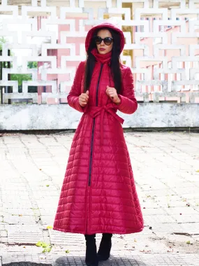 Red Long coat Women,Winter coat ,Women winter coat,Long quilted coat,Long qulted jacket ,Women quilted coat,Long winter coat,Bla