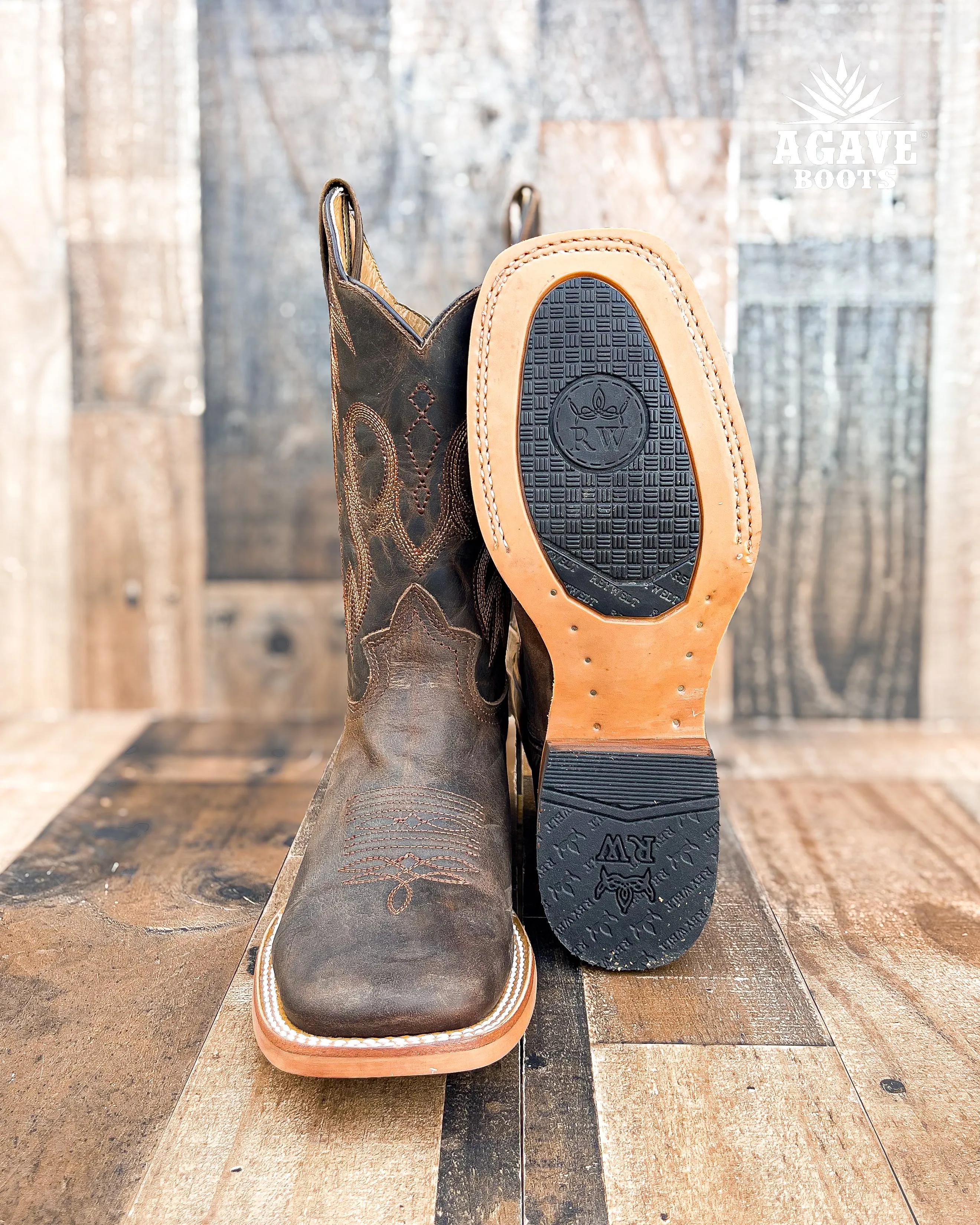 RUSTIC BROWN | MEN SQUARE TOE COWBOY BOOTS