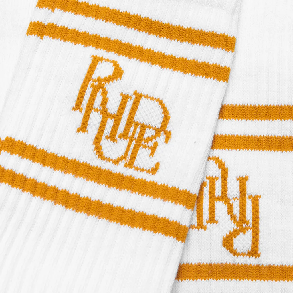 Scramble Sock - White/Mustard