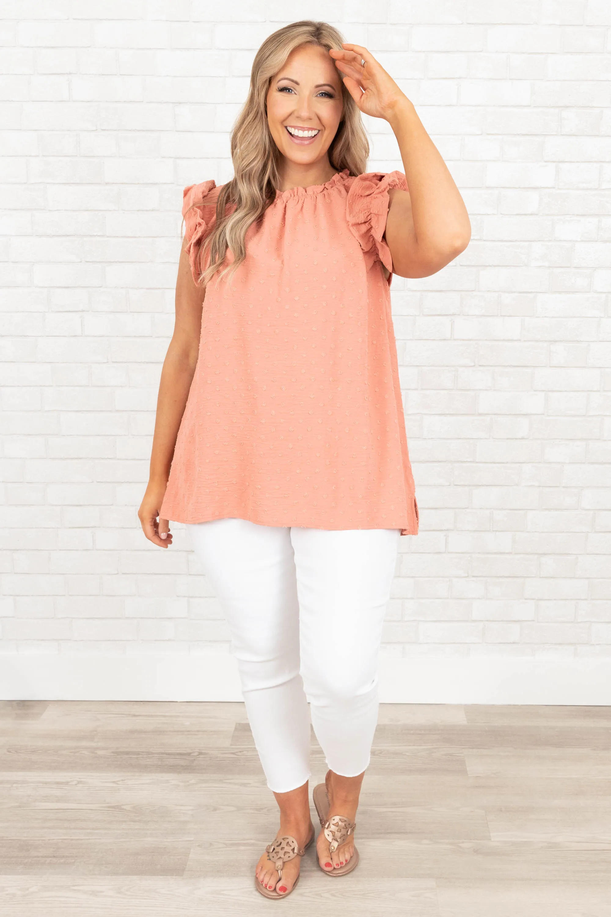 Sweetie Pie Top, Burnt Coral