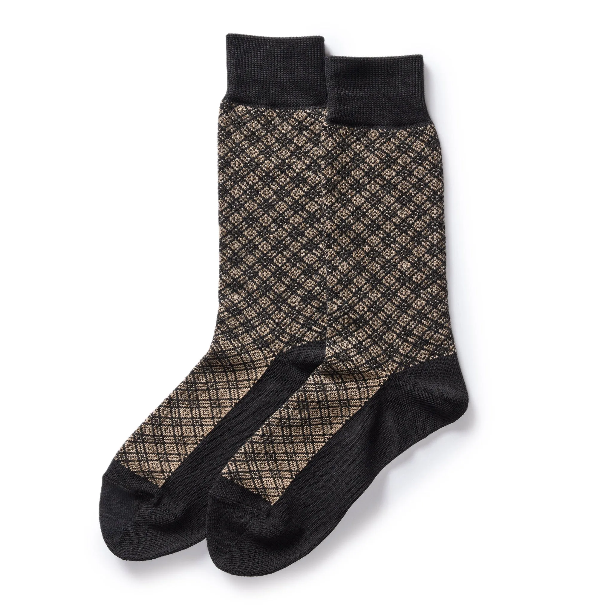 The Crew Sock in Coal Jacquard