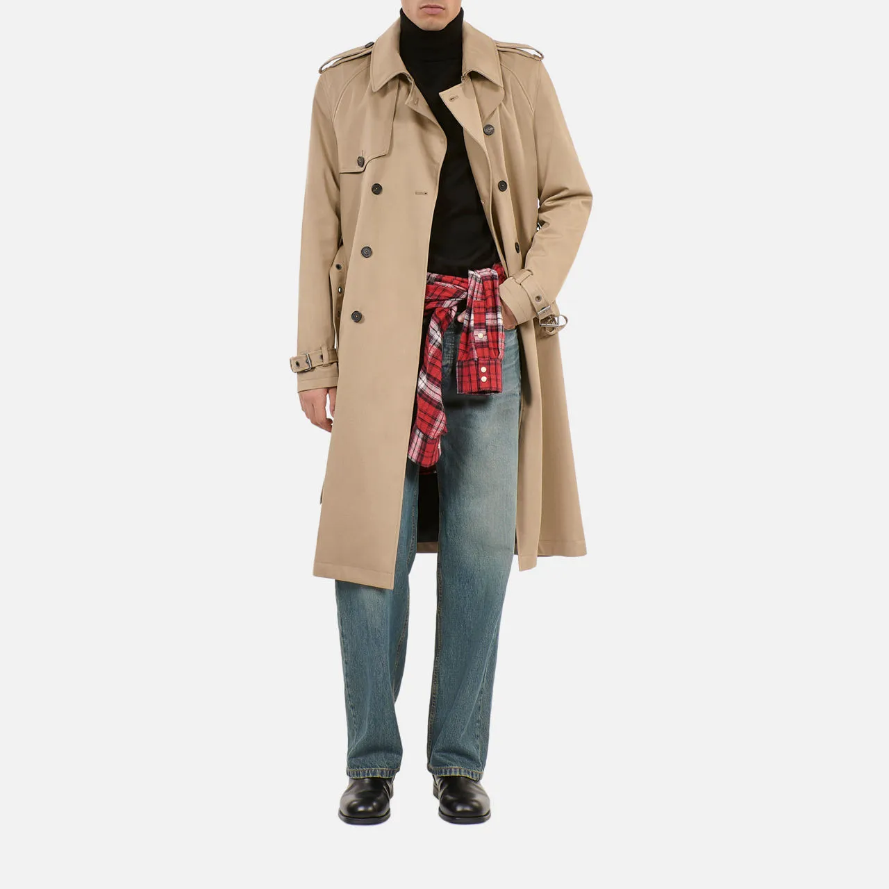 THE KOOPLES Belted Trench Coat - Cream