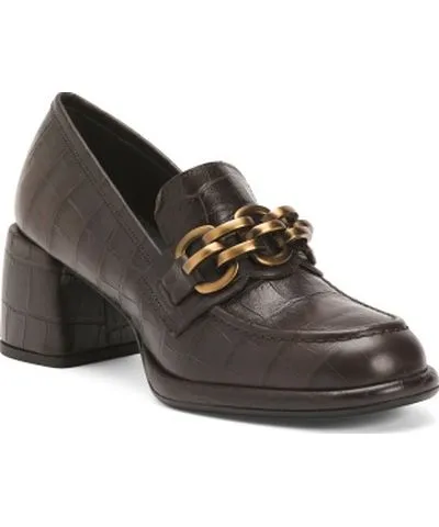 Tj Maxx Leather Emilia Heeled Loafers For Women