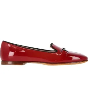 Tod's Flat Loafers in Red Patent Leather