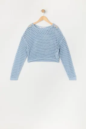 Urban Kids Girls Open Knit Sweater